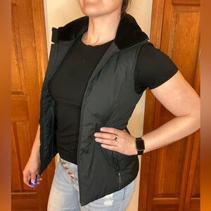 Black Insulated Vest with High Collar